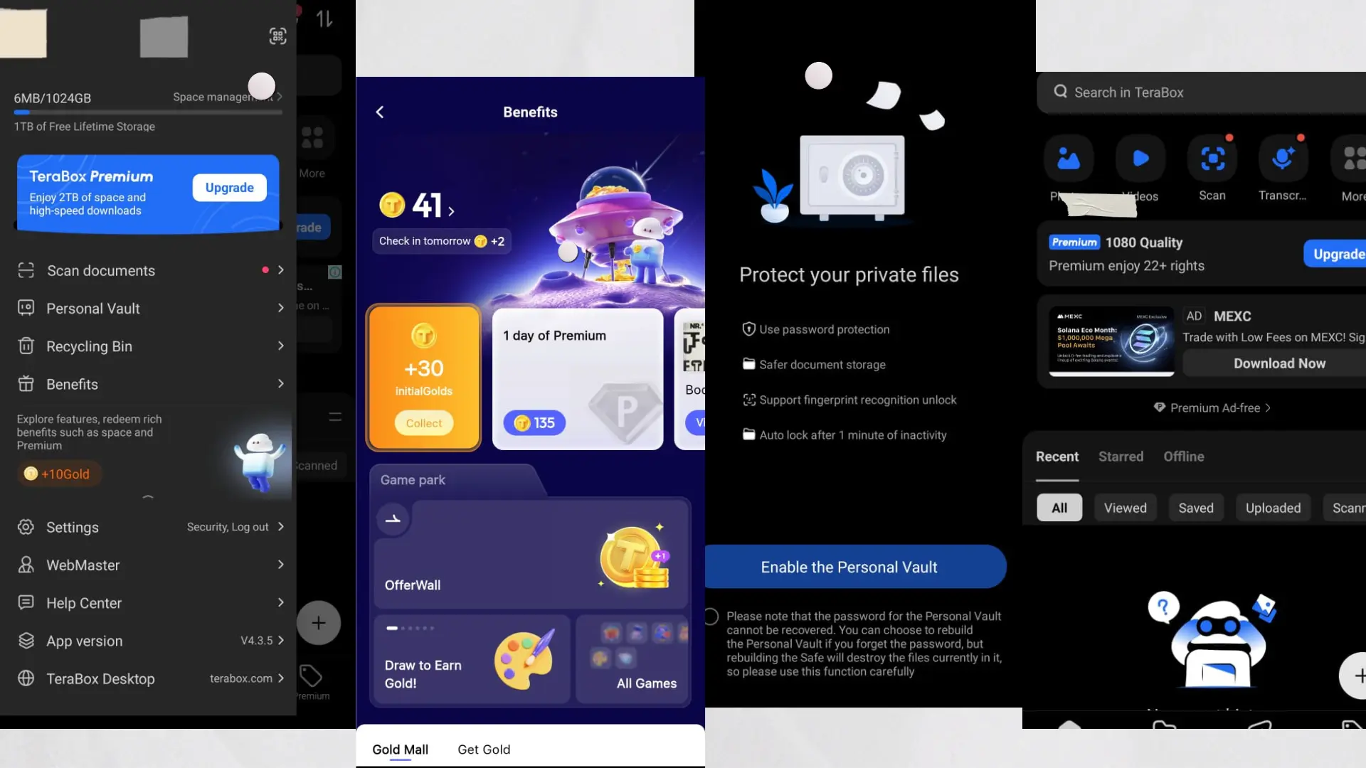 App interface showcasing premium features