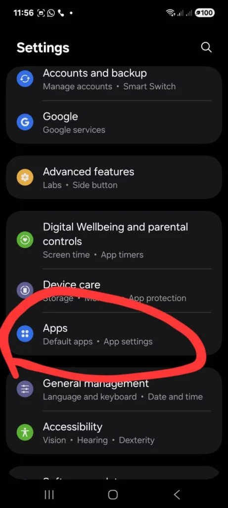 found apps button