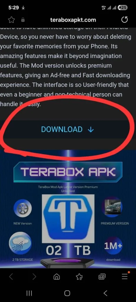 click on it download terabox mod apk button and wiat a some second