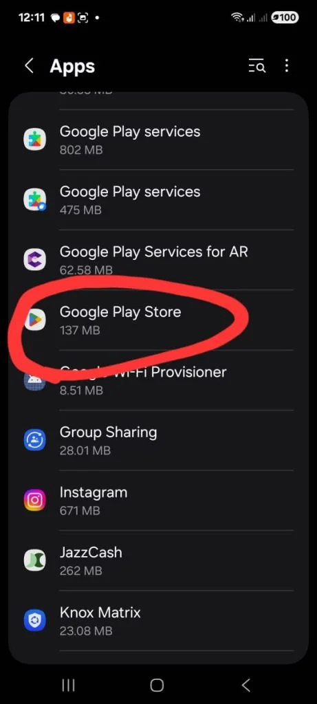 select google play store button
