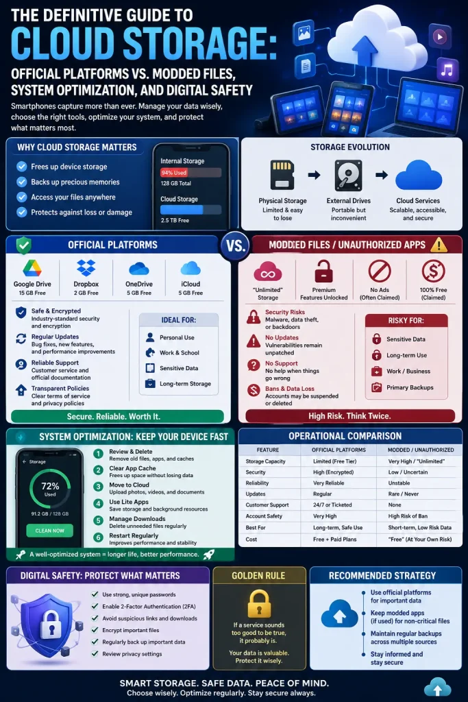 The Definitive Guide to Cloud Storage: Official Platforms vs. Modded Files, System Optimization, and Digital Safety